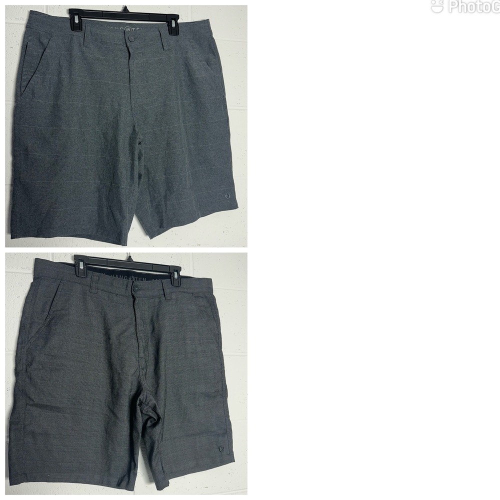Lot of 2 Hang Ten Mens Hybrid Walk Shorts Size 38 Gray Heather Stretch Quick Dry